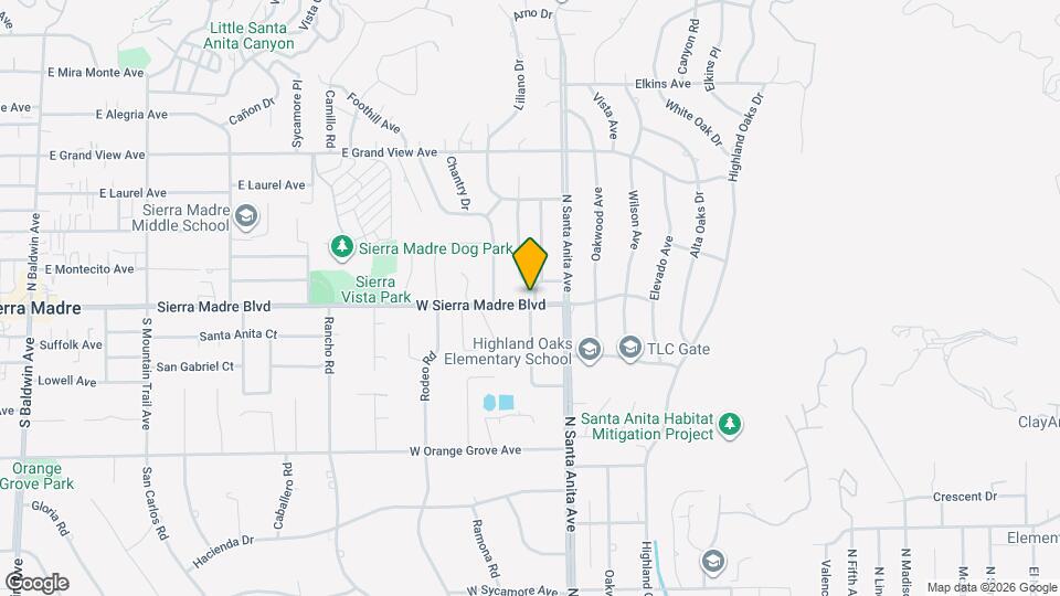 37 W Sierra Madre Blvd Mapa y Detalles de la Ubicación