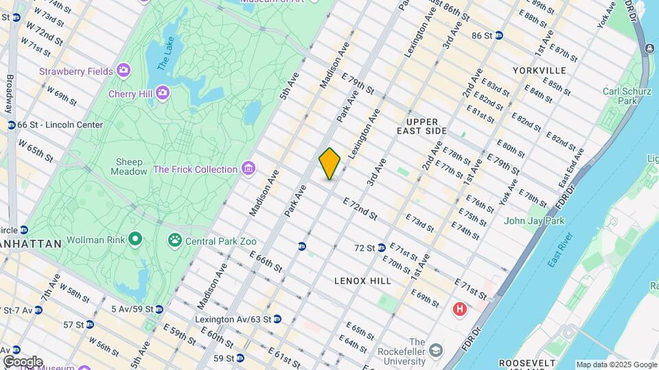 125 E 72nd St Mapa y Detalles de la Ubicación
