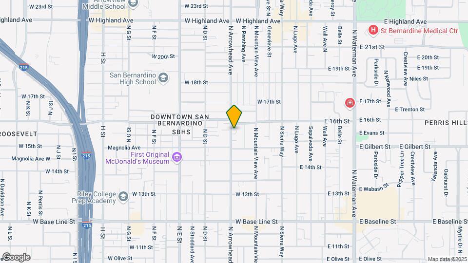 1551 N Arrowhead Ave Map and Location Details