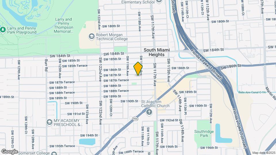 11821 SW 187th Terrace Map and Location Details