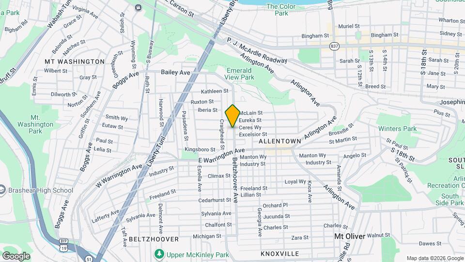 80 Beltzhoover Ave Map and Location Details