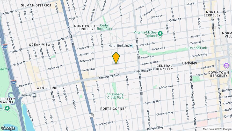 1342 Hearst Ave Map and Location Details