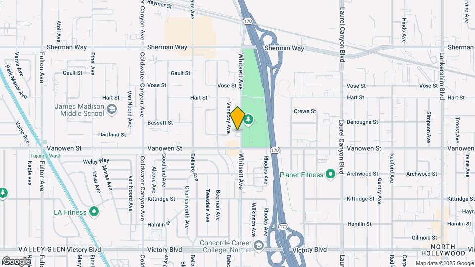 6827 Whitsett Ave Map and Location Details