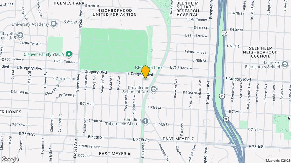 7121 Woodland Ave Map and Location Details
