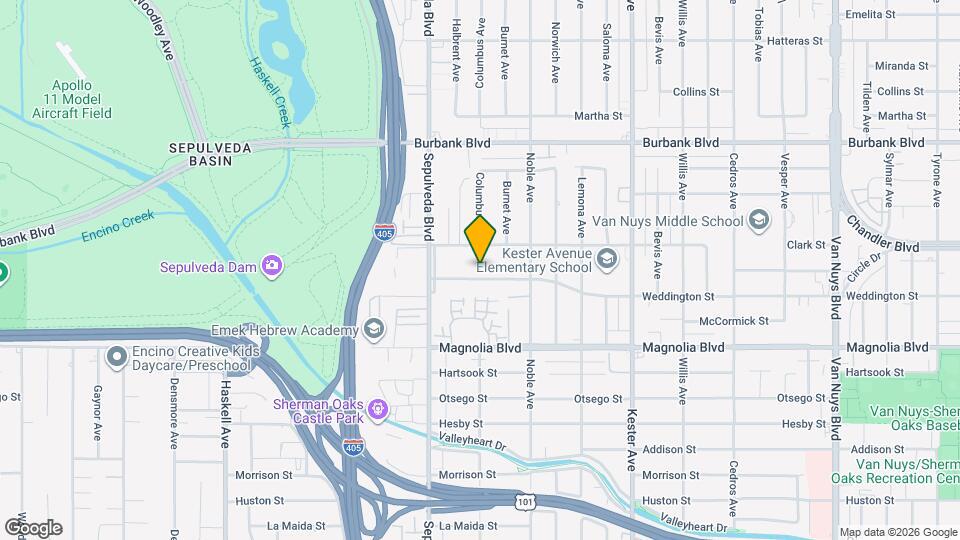 15161 Weddington St Map and Location Details
