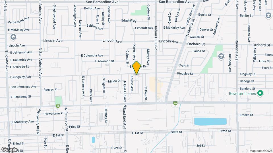 1368 E Kingsley Ave Mapa y Detalles de la Ubicación