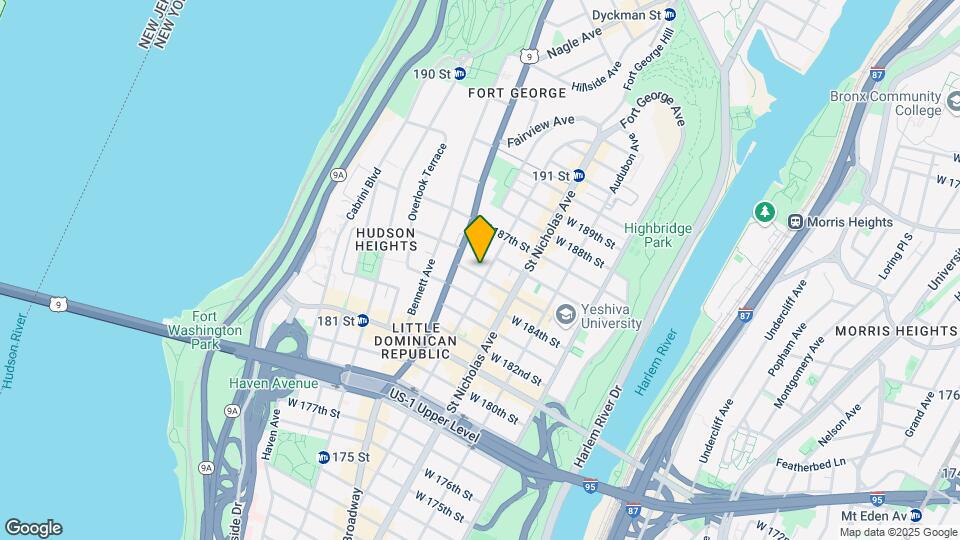 637 W 185th St Map and Location Details