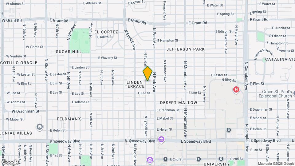 1702 N Tyndall Ave Mapa y Detalles de la Ubicación