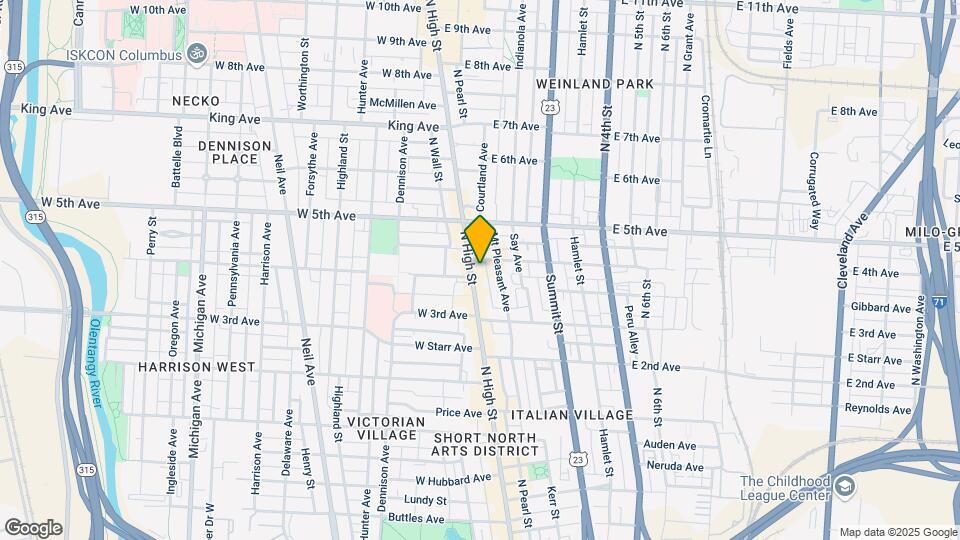 1128-1130 N High St, Unit 1128.5 N. High St. Apt. E Map and Location Details