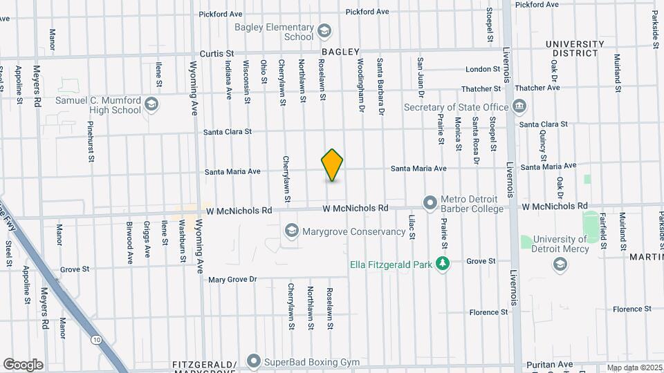 17164 Roselawn St Map and Location Details
