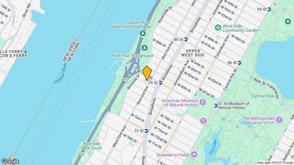 381 West End Avenue Map and Location Details