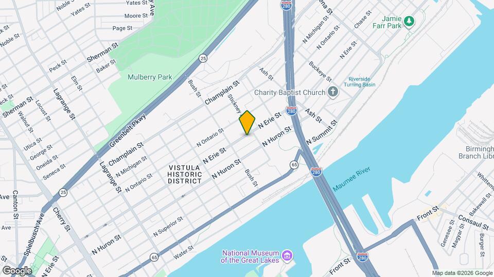 1536 N Erie St Map and Location Details