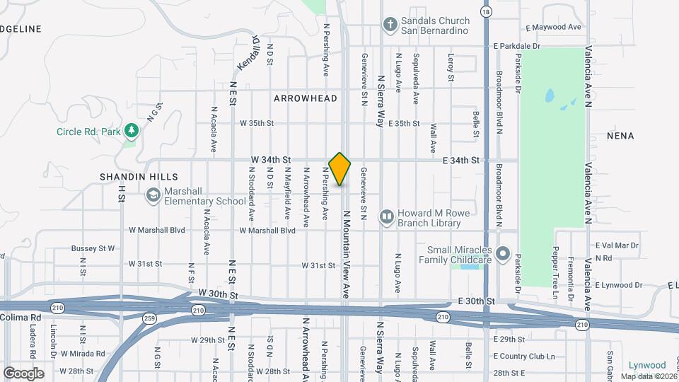 3304 N Mountain View Ave Map and Location Details