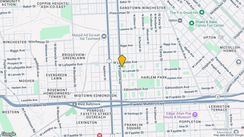 813 N Fulton Ave Map and Location Details