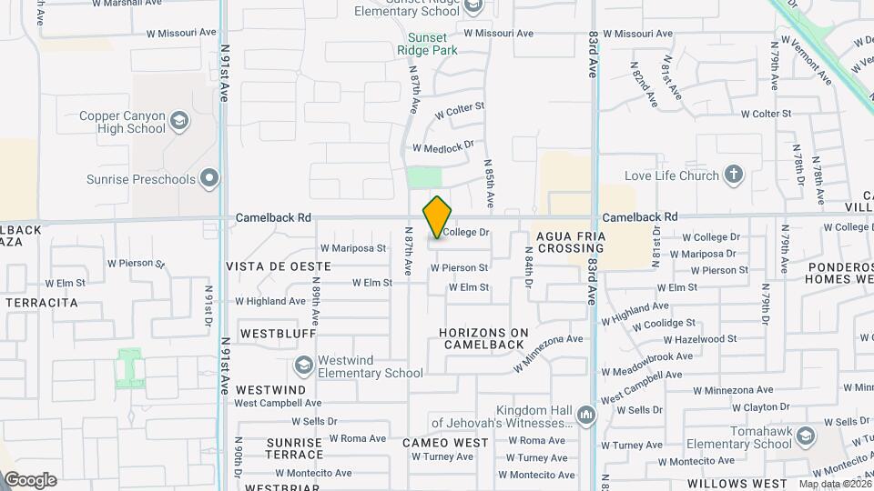 8634 W Mariposa Dr Mapa y Detalles de la Ubicación