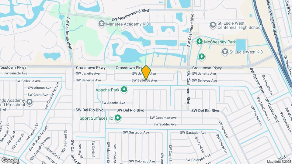 1292 SW Bellevue Ave Map and Location Details