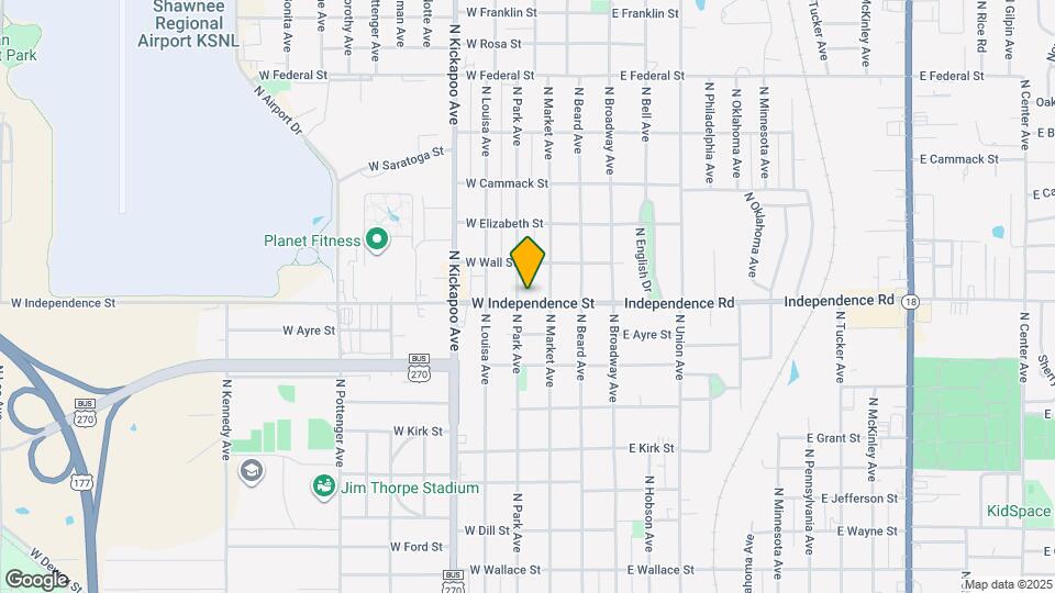 218 W Independence St Map and Location Details