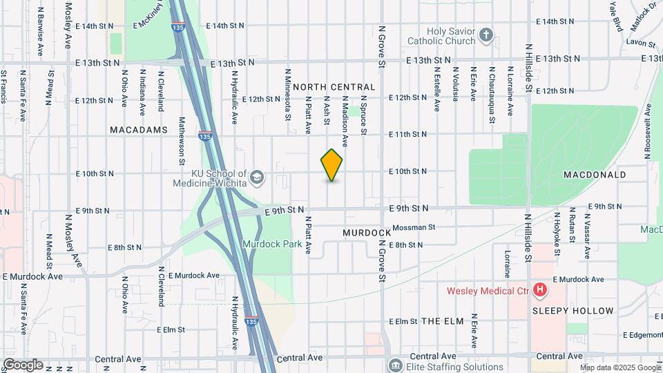 1036 N Ash St Map and Location Details