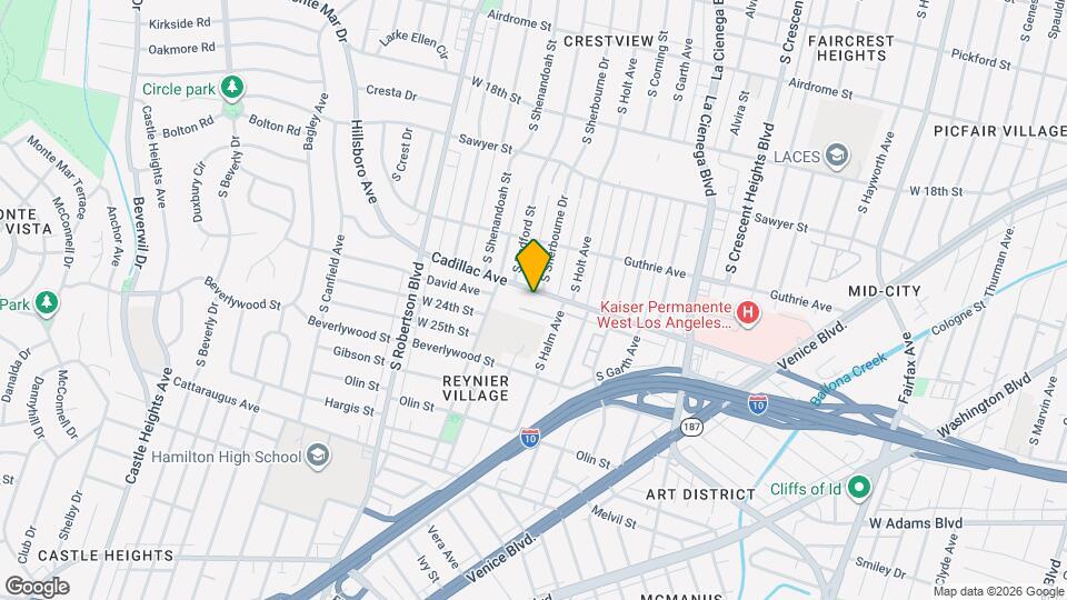 8830 Cadillac Ave., Unit B Map and Location Details