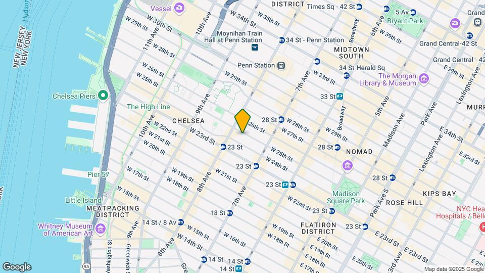 262 W 25th St Map and Location Details