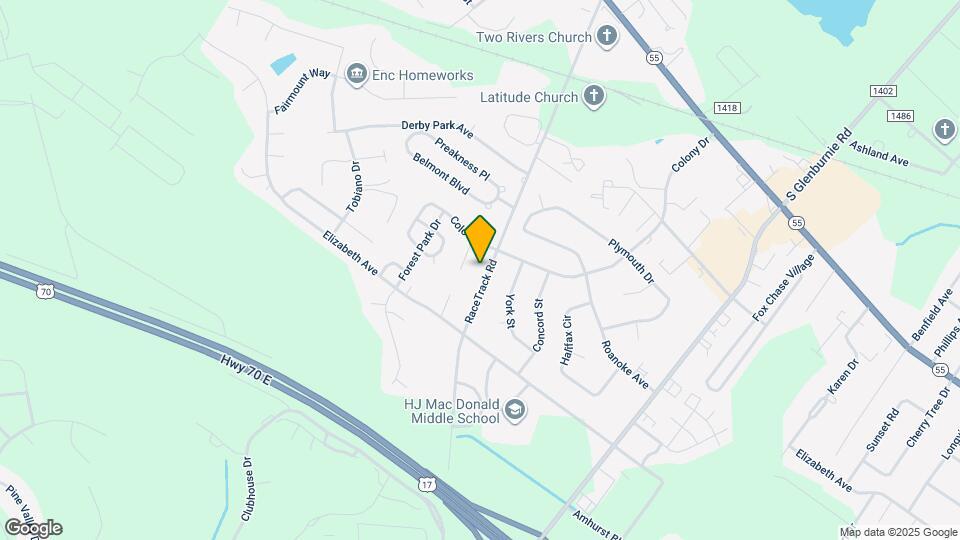 1629 RaceTrack Rd Map and Location Details