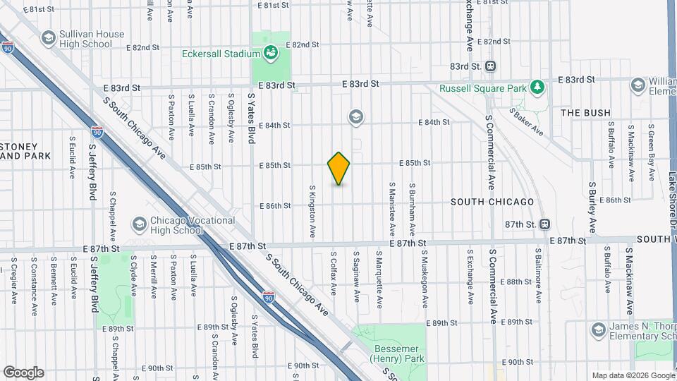 8539 S Colfax Ave, Unit First Floor Unit 1 Mapa y Detalles de la Ubicación