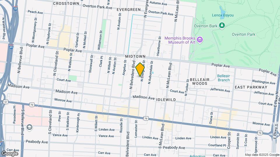 85 N Evergreen St Map and Location Details