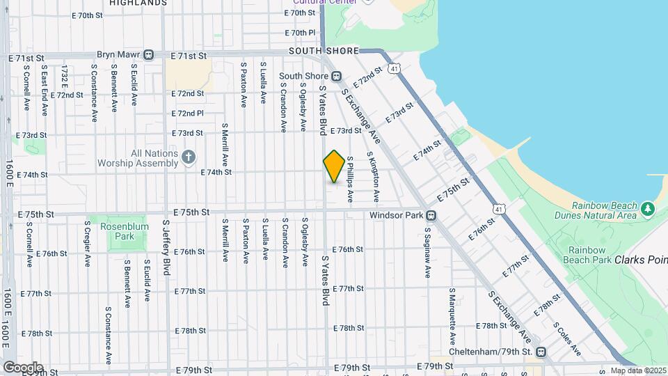 7421-7427 S Yates Blvd Mapa y Detalles de la Ubicación