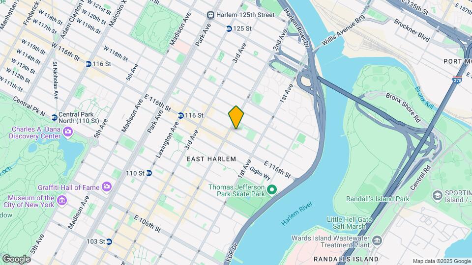 341 E 117th St-Unit -1 Mapa y Detalles de la Ubicación