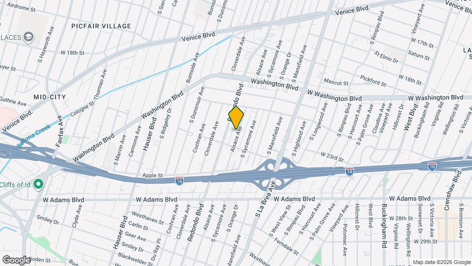 2215 Alsace Ave Map and Location Details