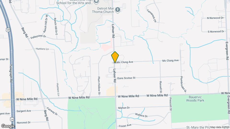 23568 Lahser Rd Mapa y Detalles de la Ubicación