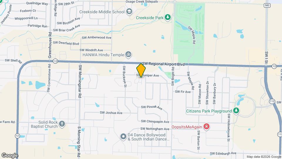 3807 SW Peachwood Dr Map and Location Details