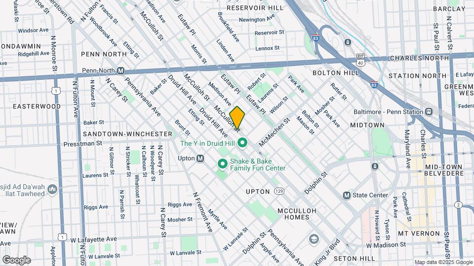 1718 McCulloh St, Unit 1 Mapa y Detalles de la Ubicación