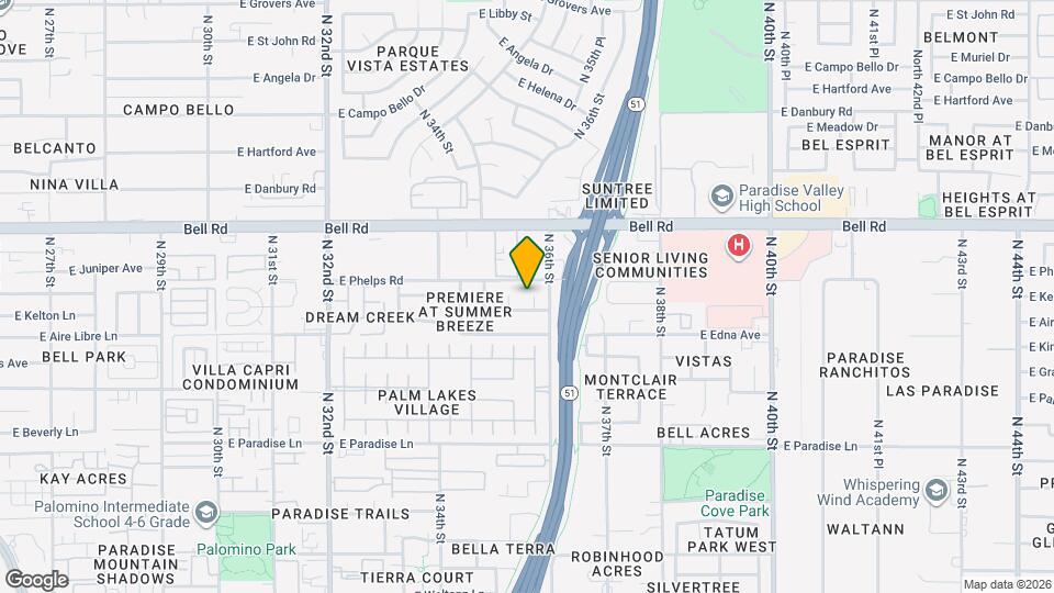 16634 N 35th Way Mapa y Detalles de la Ubicación