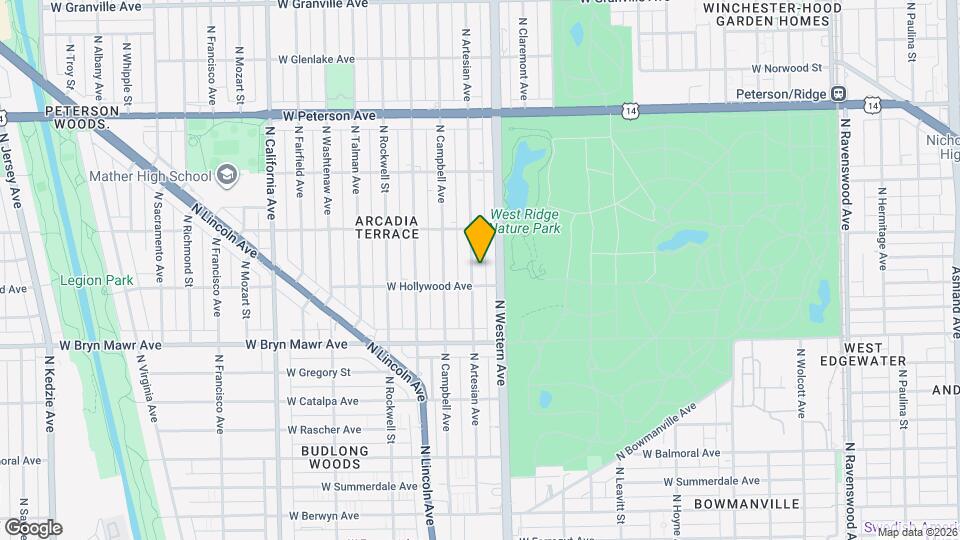 5717 N Artesian Ave Map and Location Details