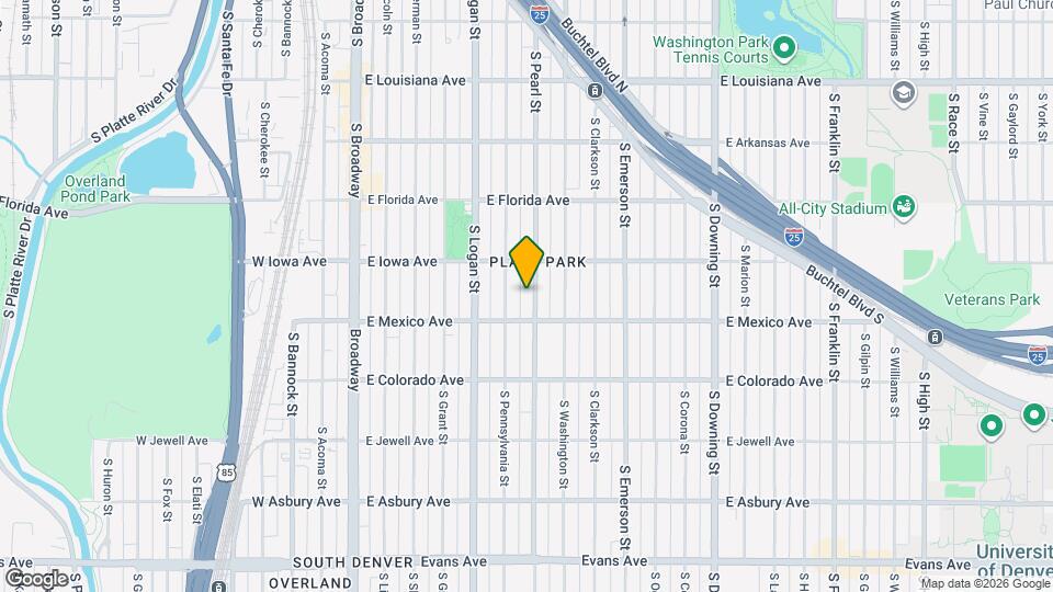 1661 S Pearl St Map and Location Details
