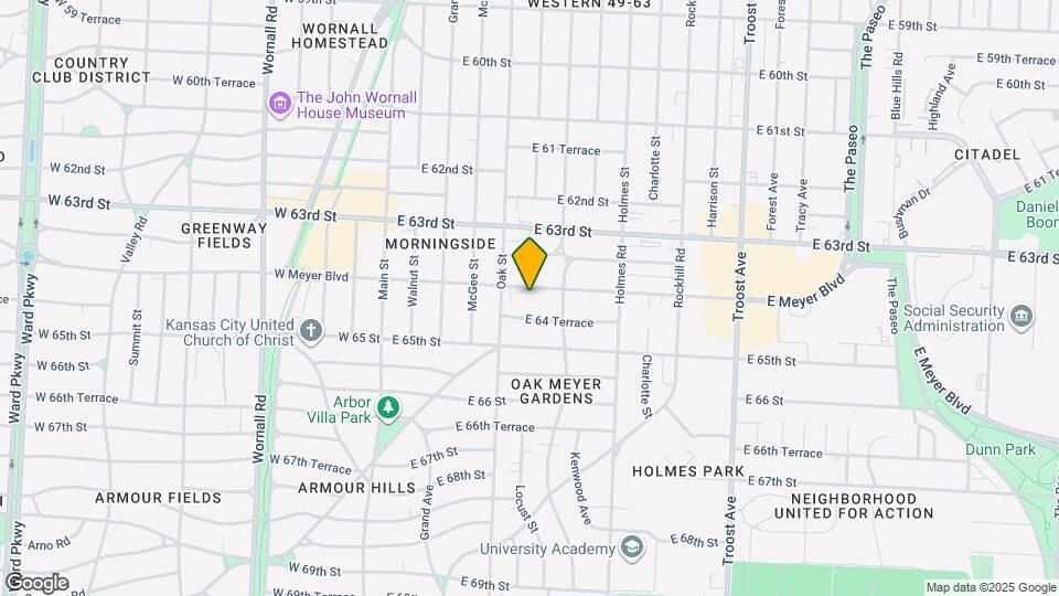 417 E Meyer Blvd, Unit 417 Upstairs apartment Map and Location Details