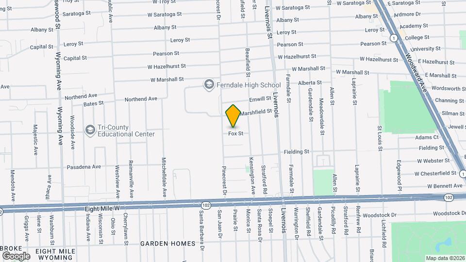 631 Shasta Pl Map and Location Details