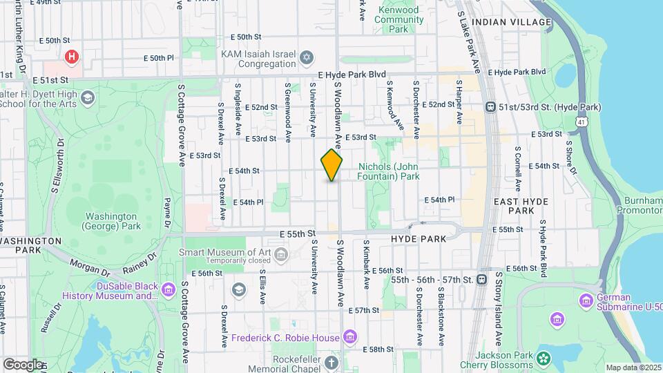 5416 S. Woodlawn Avenue Mapa y Detalles de la Ubicación