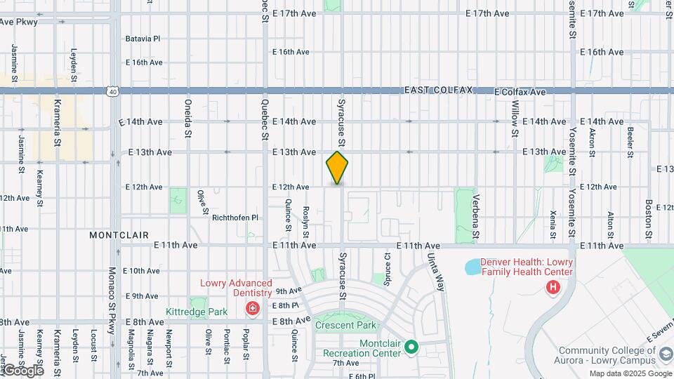 1187 Syracuse St Map and Location Details