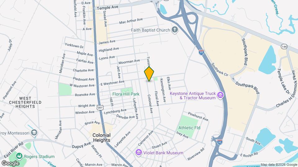 1001 Colonial Ave Map and Location Details