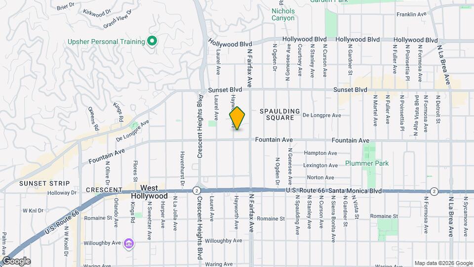 1314 N HAYWORTH Ave Map and Location Details