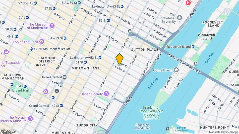 323 E 53rd St Mapa y Detalles de la Ubicación