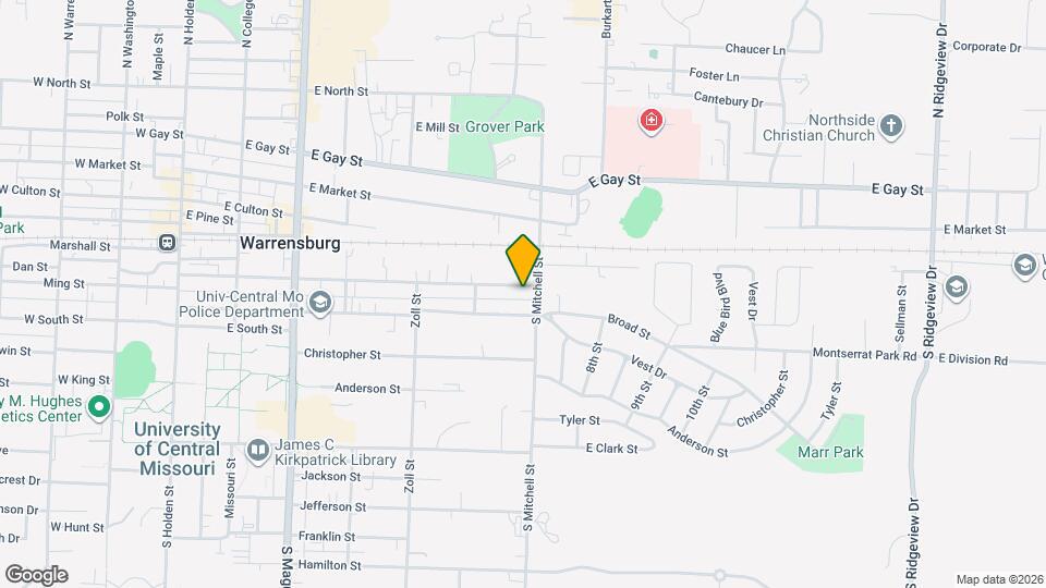 620 Grover St Map and Location Details