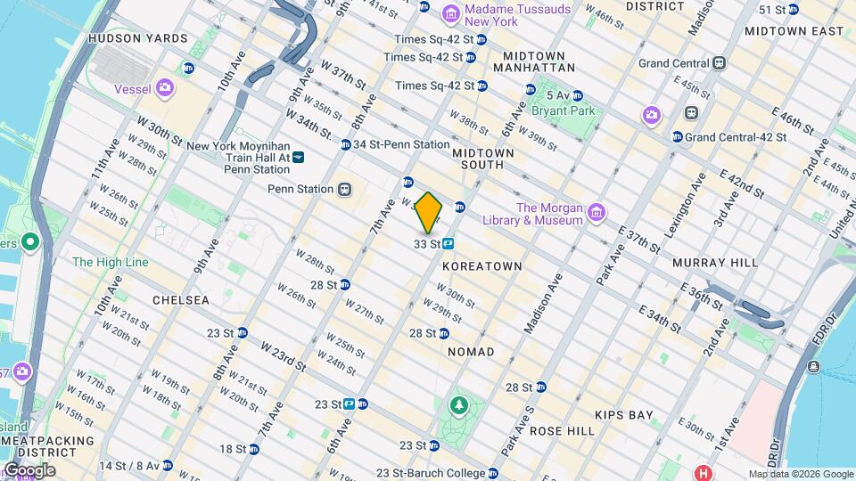 110 W 32nd St Map and Location Details