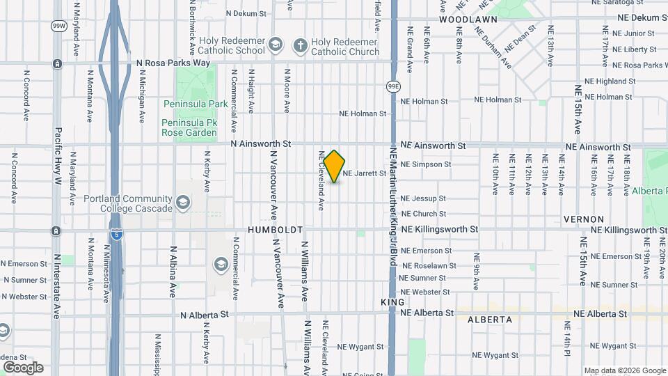5733 NE Rodney Ave, Unit Rodney upper unit Map and Location Details