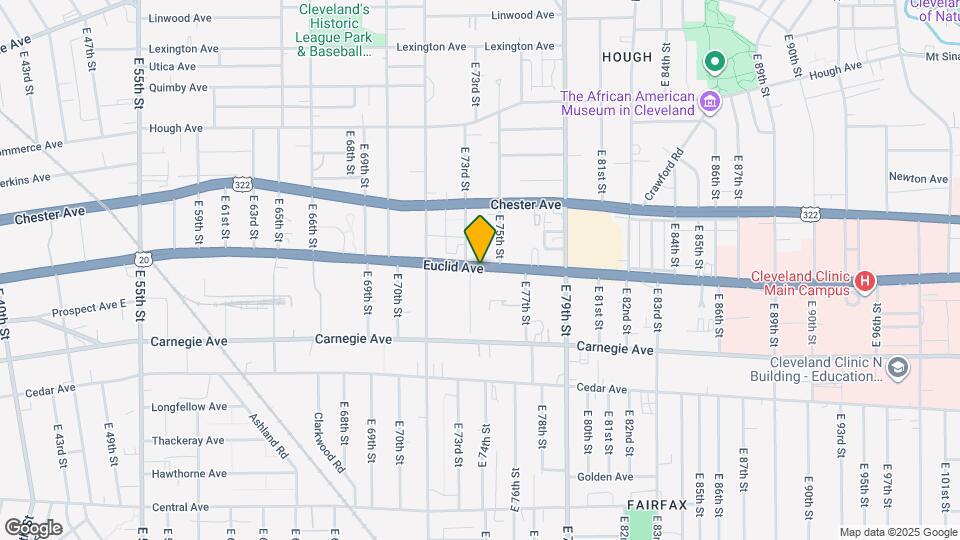 7340 Euclid Ave Map and Location Details