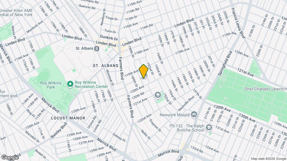 119-45 190th St, Unit 1st floor Map and Location Details