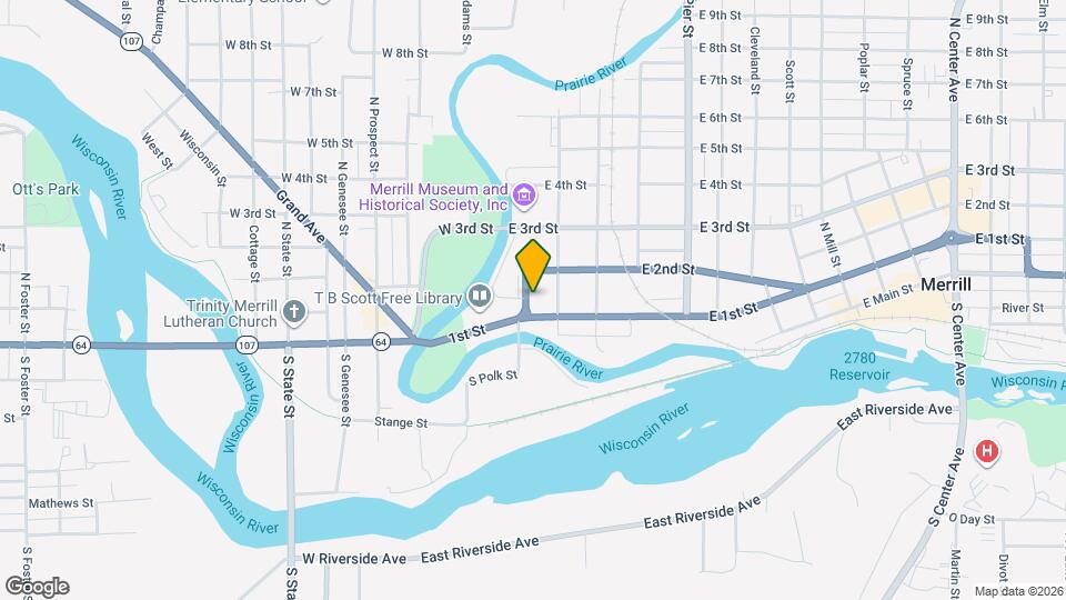 105 N Polk St Map and Location Details