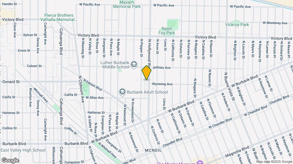1709 N Hollywood Way Map and Location Details